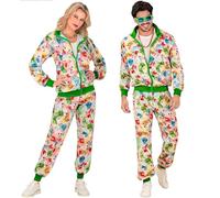 W WIDMANN MILANO Party Fashion - Disfraz de chándal, billetes, euros, dólares, casino, atuendo de los años 80, chándal para carnaval y fiestas