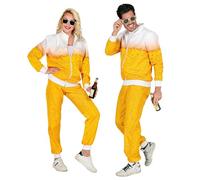 W WIDMANN MILANO Party Fashion - disfraz de chándal de cerveza, traje de dos piezas, atuendo de los años 80, chándal para carnaval y fiestas