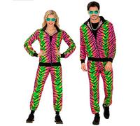 W WIDMANN MILANO Party Fashion - disfraz chandal, estampado animal tigre, neon, animal print, traje años 80, jogging suit, traje mal gusto, disfraces disfraces