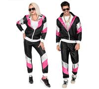 W WIDMANN MILANO Party Fashion - Traje chandal 80s, negro, jogging suit, estilo retro, traje mal gusto