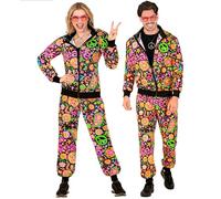 W WIDMANN MILANO Party Fashion - disfraz chandal, peace & love hippie, neon, flower power, traje años 80, jogging suit, traje mal gusto, disfraces disfraces