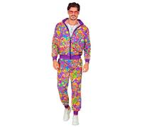 W WIDMANN MILANO Party Fashion - disfraz chandal, peace & love hippie, neon, flower power, traje años 80, jogging suit, traje mal gusto, disfraces disfraces