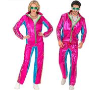 W WIDMANN MILANO Party Fashion - Disfraz de chándal, metalizado, atuendo neón de los años 80, chándal para carnaval y fiestas