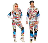W WIDMANN MILANO Party Fashion - Disfraz chándal pop art, cómic, traje años 80, jogging suit, traje mal gusto