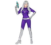 W WIDMANN MILANO Party Fashion - Disfraz de chica alienígena, mono, cinturón, guantes, chica espacial, espacio, carnaval, fiesta temática