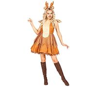 W WIDMANN MILANO Party Fashion - Disfraz de ciervo, vestido con enagua, cornamenta, reno, disfraz de animal, carnaval