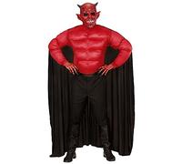 W WIDMANN MILANO Party Fashion - Disfraz de diablo, camiseta de tirantes con capa, demonio, disfraz de Halloween