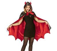 W WIDMANN MILANO Party Fashion - Disfraz de diablo, capa con capucha, Halloween, fiesta temática, carnaval