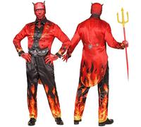 W WIDMANN MILANO Party Fashion - Disfraz de diablo con máscara, para hombre, conjunto completo para Halloween y Carnaval