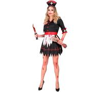 W WIDMANN MILANO Party Fashion - Disfraz de enfermera zombi, vestido con tocado, disfraz sangriento de Halloween