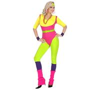 W WIDMANN MILANO Party Fashion - Disfraz 80s entrenador de aeróbic, atleta, neón, traje de mal gusto