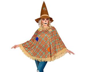 W WIDMANN MILANO Party Fashion - Disfraz de espantapájaros, poncho y sombrero, fiesta temática, carnaval, Halloween