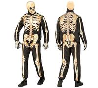 W WIDMANN MILANO Party Fashion - Disfraz de esqueleto con máscara, conjunto completo para adultos, Halloween y Carnaval