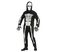 W WIDMANN MILANO Party Fashion - Disfraz de esqueleto con máscara | Mono con estampado de huesos y máscara de esqueleto para Halloween, Carnaval, terror y fiestas temáticas