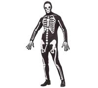 W WIDMANN MILANO Party Fashion - Disfraz de esqueleto de Frivoles | Conjunto de 3 piezas con mono, guantes y máscara para Halloween, fiestas temáticas y Carnaval