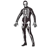 W WIDMANN MILANO Party Fashion - Disfraz de esqueleto frívolo, mono, guantes, máscara, disfraz divertido de Halloween