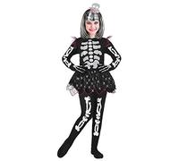 W WIDMANN MILANO Party Fashion - Disfraz de esqueleto para niños, blusa con tutú, pantalones, tocado, Halloween