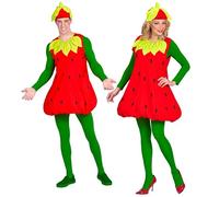W WIDMANN MILANO Party Fashion - disfraz de fresa, vestido, tocado, disfraz de pareja, fruta, fresa, fiesta temática, carnaval