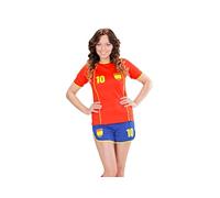 W WIDMANN MILANO Party Fashion - Disfraz de futbolista española, camiseta y pantalones cortos, artículos para aficionados, deportistas