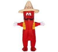 W WIDMANN MILANO Party Fashion - Disfraz de guindilla hinchable, con soplador integrado, máscara y sombrero, carnaval, fiesta temática