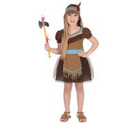W WIDMANN MILANO Party Fashion - Disfraz de india para niños, vestido con tutú, diadema, Lejano Oeste, carnaval