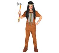 W WIDMANN MILANO Party Fashion - Disfraz de indio para niños, camiseta, pantalones, diadema, lejano oeste, fiesta temática