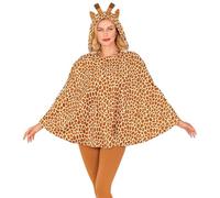Widmann 48159 48159 - Disfraz de jirafa, poncho con capucha, talla única, carnaval, fiesta temática, unisex, para adultos, multicolor, talla única