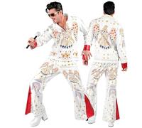 W WIDMANN MILANO Party Fashion - Disfraz de King of Rock’n’roll | Conjunto de dos piezas con top y pantalón, atuendo de los años 50 para Carnaval, fiestas temáticas y actuaciones