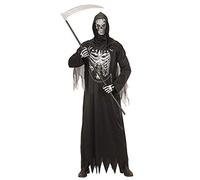 W WIDMANN MILANO Party Fashion - Disfraz de la Parca, túnica con cadena, máscara con capucha, mensajero de la muerte, Halloween