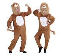 W WIDMANN MILANO Party Fashion - Disfraz de león, mono con capucha, disfraz de animal para carnaval