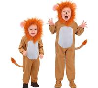 W WIDMANN MILANO Party Fashion - Disfraz de león pequeño para niños, mono y gorro, disfraz de animal