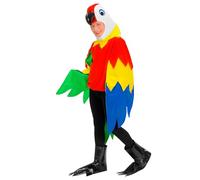 W WIDMANN MILANO Party Fashion - Disfraz de loro para niños, pájaro, disfraz de animal, disfraces de carnaval, fiesta temática