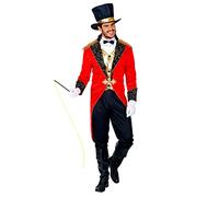 W WIDMANN MILANO Party Fashion - Disfraz de maestro de circo, frac con chaleco, camisa con cuello y pajarita, pantalón, sombrero de copa, guantes, látigo, carnaval, fiesta temática