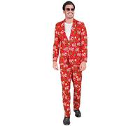 W WIDMANN MILANO Party Fashion - Traje Feliz Navidad para hombre, chaqueta y pantalón, traje de Navidad, traje navideño