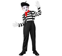 W WIDMANN MILANO Party Fashion - Disfraz de mimo para niños, conjunto completo para disfrazarse en carnaval o fiestas temáticas
