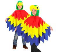 W WIDMANN MILANO Party Fashion - Disfraz de niño Loro, poncho con capucha, pájaro, disfraz de animal, disfraces de carnaval