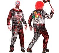 W WIDMANN MILANO Party Fashion - Disfraz de payaso asesino con máscara, conjunto completo para Halloween y Carnaval