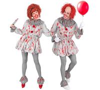 W WIDMANN MILANO Party Fashion - Disfraz de payaso asesino, psicópata, payaso de terror vintage, disfraz de Halloween