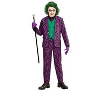 W WIDMANN MILANO Party Fashion - Disfraz de payaso de terror para niños | Chaqueta con chaleco, pantalones y corbata, traje de payaso malvado para Halloween y Carnaval