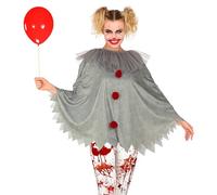W WIDMANN MILANO Party Fashion - Disfraz de payaso de terror, poncho, comodín, fiesta temática, Halloween