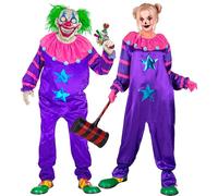 W WIDMANN MILANO Party Fashion - Disfraz de payaso espacial terrorífico, mono, payaso asesino, disfraz de Halloween