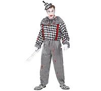 W WIDMANN MILANO Party Fashion - Disfraz de payaso retro, de terror, de payaso asesino, de arlequín, de psicópata, de Halloween