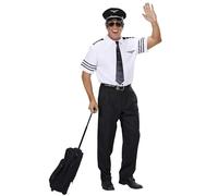 W WIDMANN MILANO Party Fashion - Disfraz de piloto, camisa, gorra y corbata, capitán, para carnaval