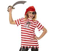 W WIDMANN MILANO Party Fashion - Disfraz de pirata, camiseta, bandana, parche para el ojo, pirata, bucanero