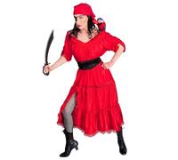 W WIDMANN MILANO Party Fashion - Disfraz de pirata del Caribe mujer, vestido, cinturón, pañuelo, parche en el ojo, bucanero, carnaval, fiesta temática