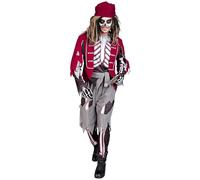 W WIDMANN MILANO Party Fashion - Disfraz de pirata esqueleto, fantasma, capitán, bucanero, disfraz de pirata para hombre