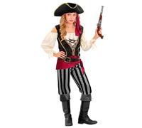 W WIDMANN MILANO Party Fashion - Disfraz de pirata para niños, 6 piezas, conjunto de disfraz para niñas con accesorios para Halloween y carnaval