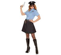 W WIDMANN MILANO Party Fashion - Disfraz de policía para mujer | Conjunto de 4 piezas con blusa, falda, cinturón y gorro para Carnaval y fiestas temáticas