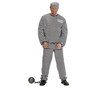 W WIDMANN MILANO Party Fashion - Disfraz de preso, camiseta, pantalones, gorra, convicto, criminal