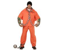 W WIDMANN MILANO Party Fashion - Disfraz de preso para hombre | Con camiseta, pantalones y brazos musculosos tatuados, delincuente, recluso para Carnaval, fiesta temática de la cárcel
